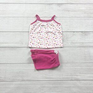 Baby Gap 2 Piece Outfit Set Polka Dot Tank Top + Pink Shorts 3-6 Months
